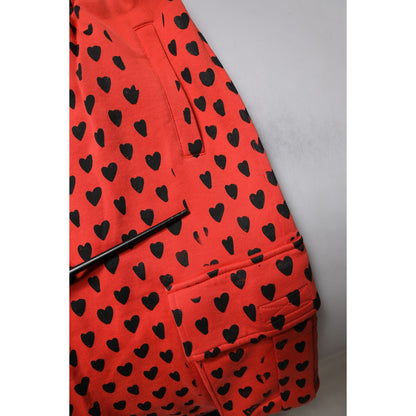 Dolce & Gabbana Red Hearts Cargo Jogger Men Sweatpants Pants Dolce & Gabbana
