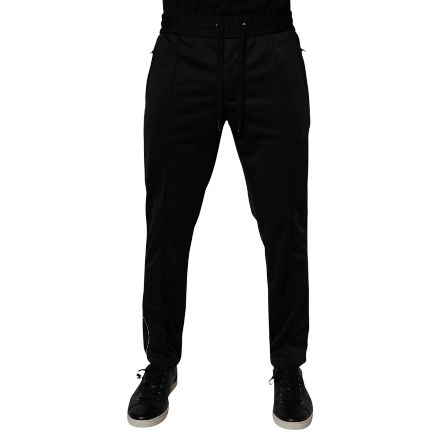 Dolce & Gabbana Black Polyester Men Jogger Sweatpants Pants Dolce & Gabbana