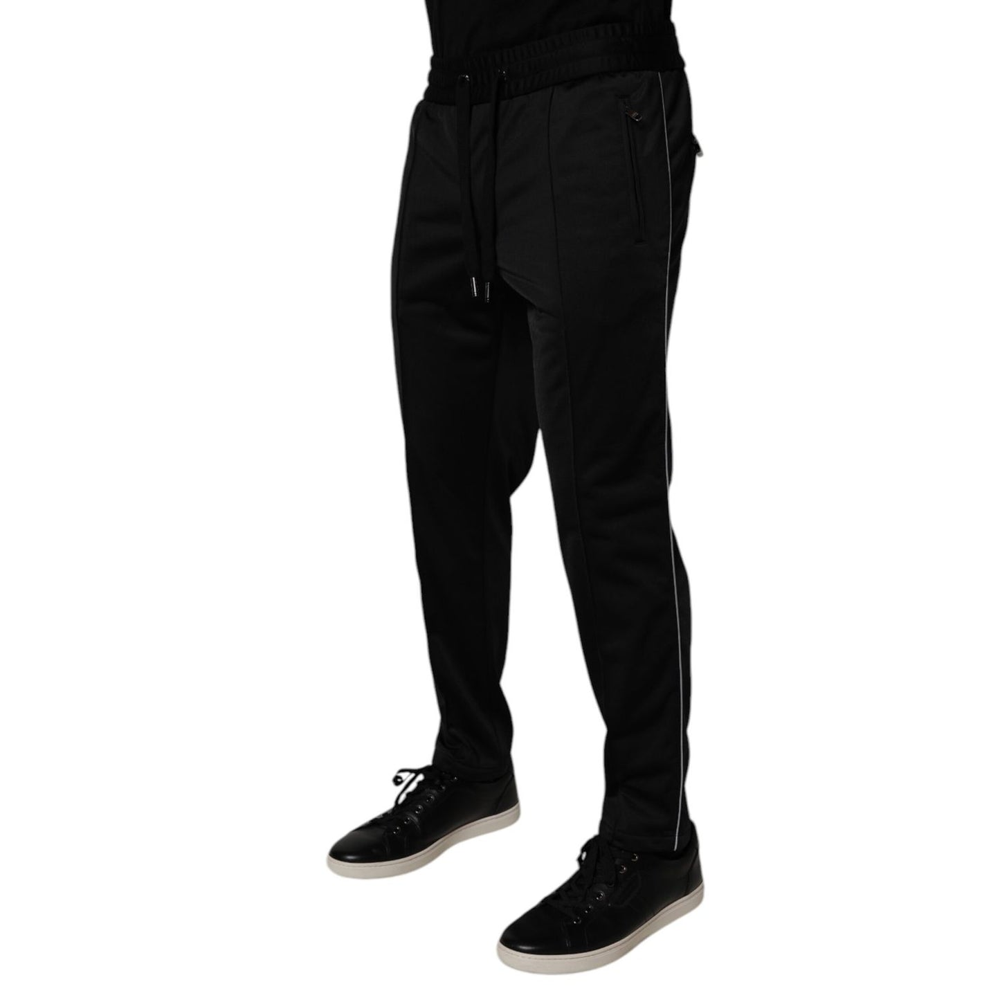 Dolce & Gabbana Black Polyester Men Jogger Sweatpants Pants Dolce & Gabbana