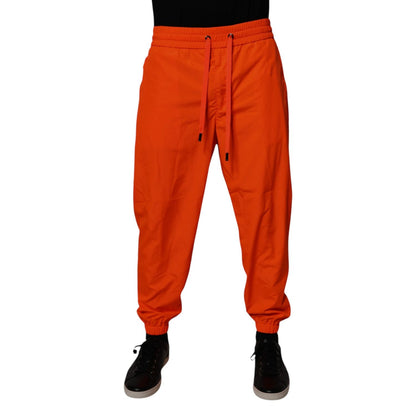Dolce & Gabbana Orange Polyester Men Jogger Sweatpants Pants Dolce & Gabbana