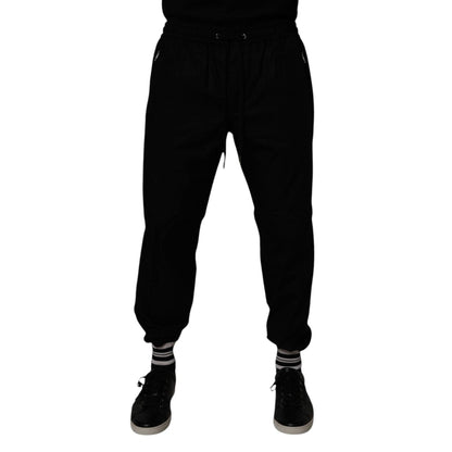 Dolce & Gabbana Black Cotton Men Jogger Sweatpants Pants Dolce & Gabbana