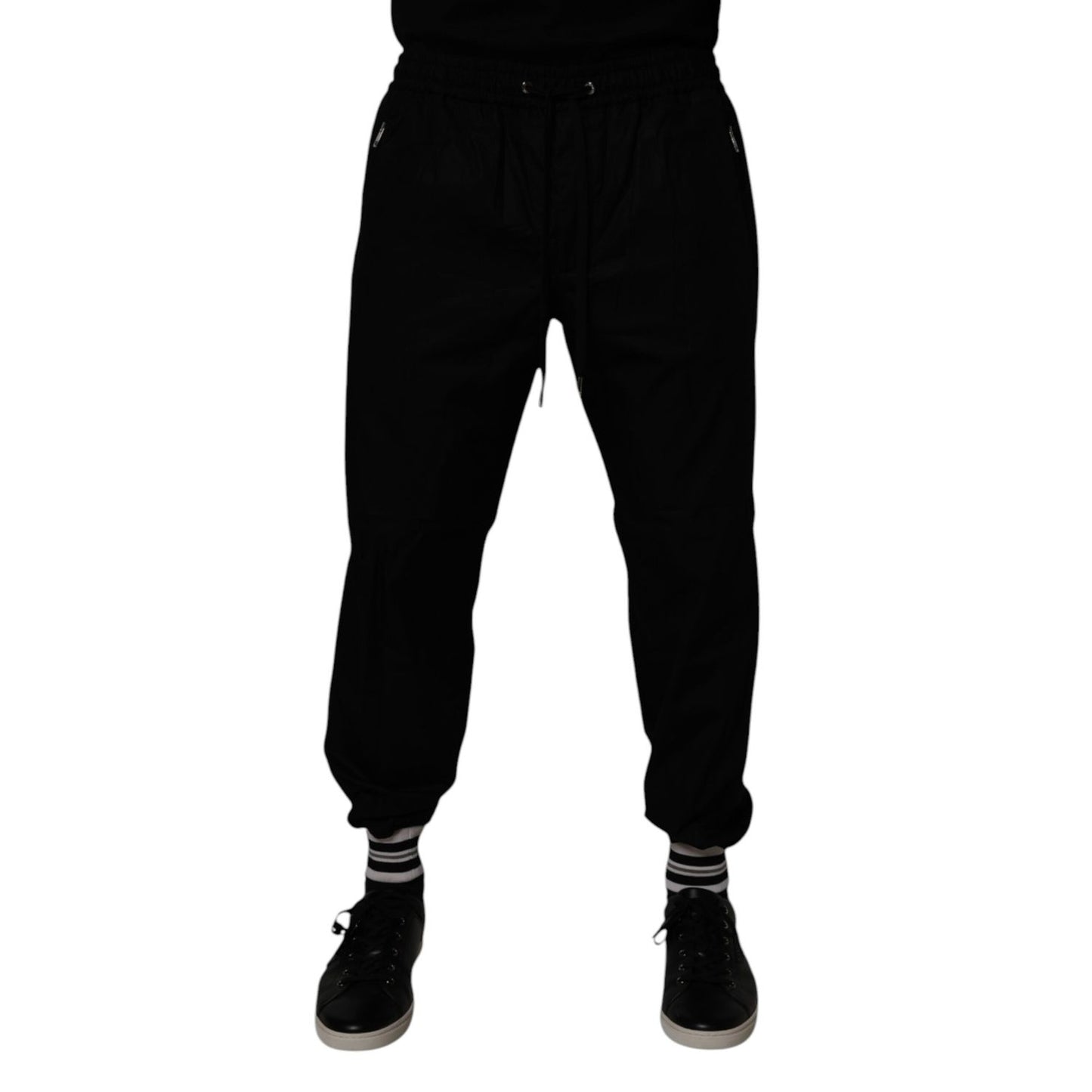 Dolce & Gabbana Black Cotton Men Jogger Sweatpants Pants Dolce & Gabbana