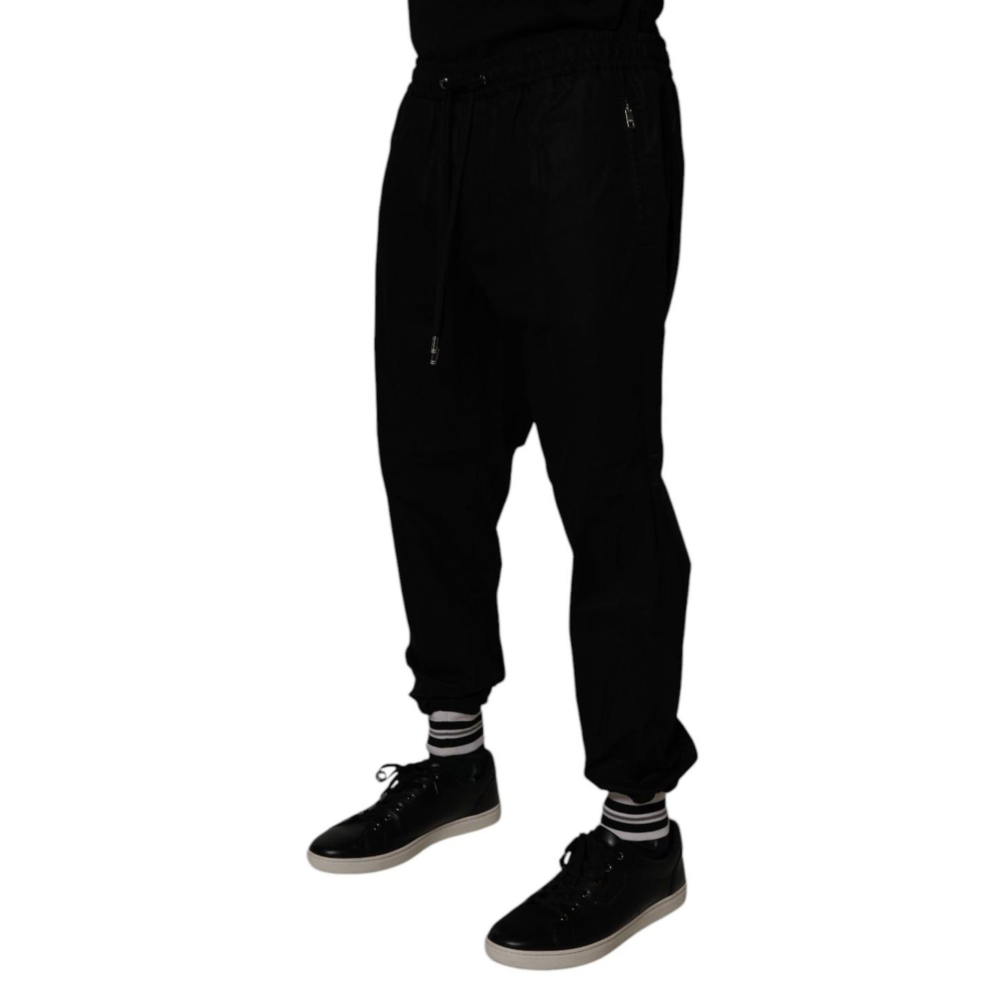 Dolce & Gabbana Black Cotton Men Jogger Sweatpants Pants Dolce & Gabbana