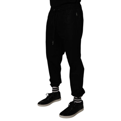 Dolce & Gabbana Black Cotton Men Jogger Sweatpants Pants Dolce & Gabbana