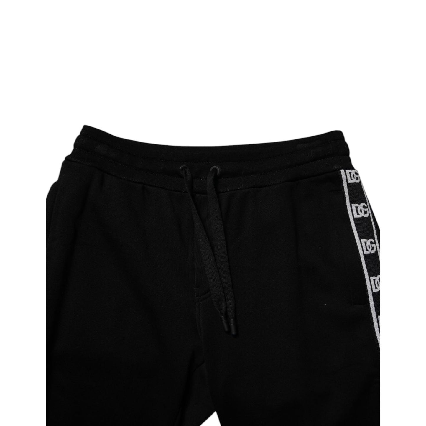 Dolce & Gabbana Black Cotton Blend Cropped Sweatpants Pants Dolce & Gabbana