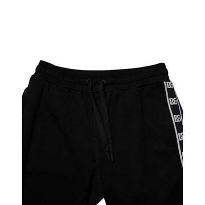 Dolce & Gabbana Black Cotton Blend Cropped Sweatpants Pants Dolce & Gabbana