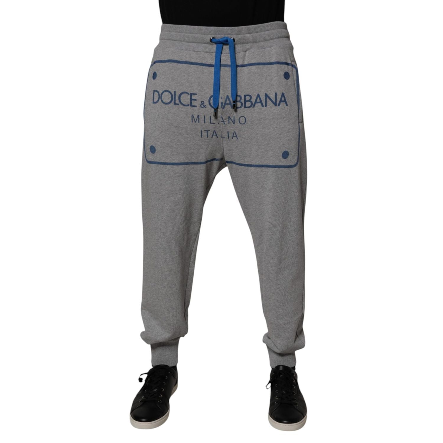 Dolce & Gabbana Gray Logo Cotton Men Jogger Sweatpants Pants