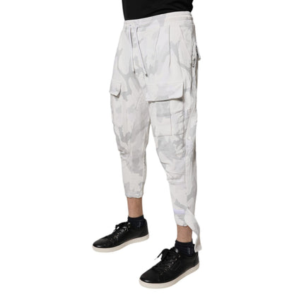 Dolce & Gabbana White Camouflage Cargo Jogger Sweatpants Pants Dolce & Gabbana