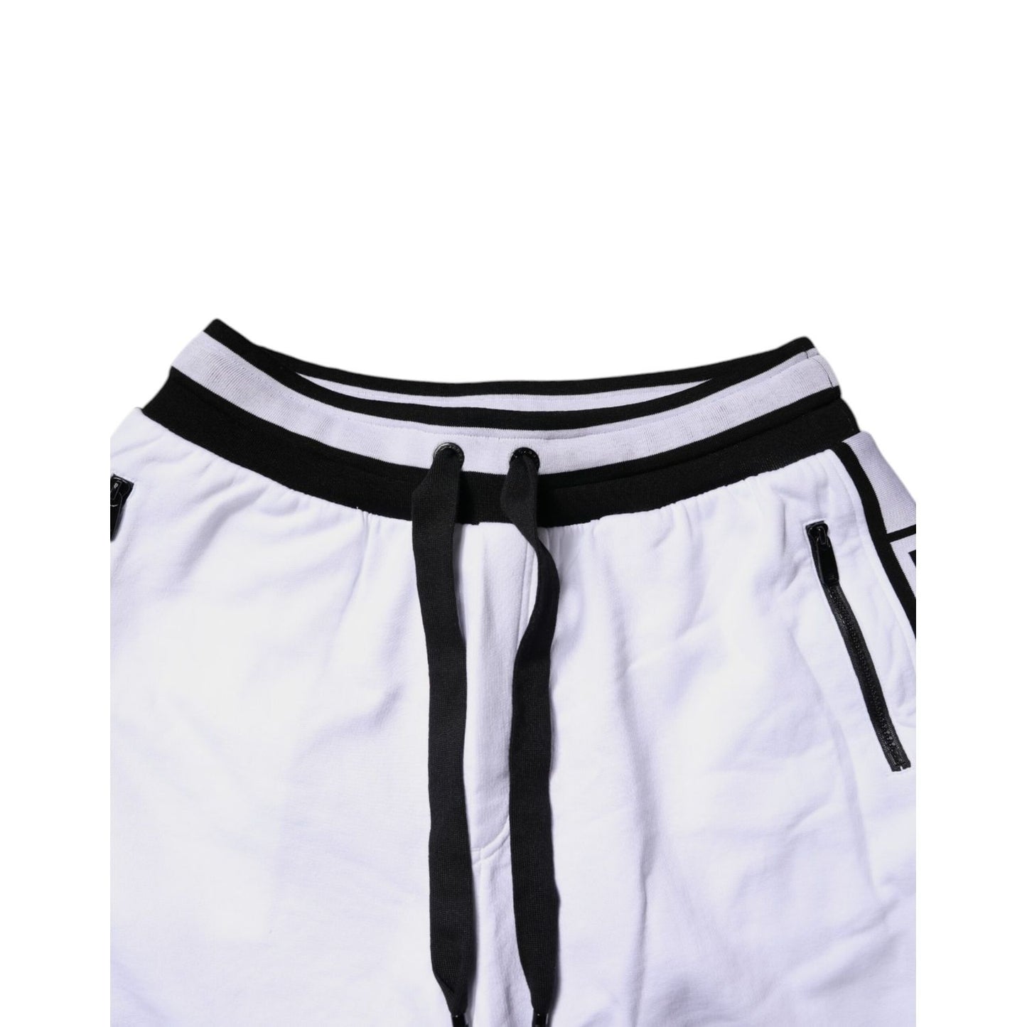 Dolce & Gabbana Black White Cotton Layered Sweatpants Pants Dolce & Gabbana