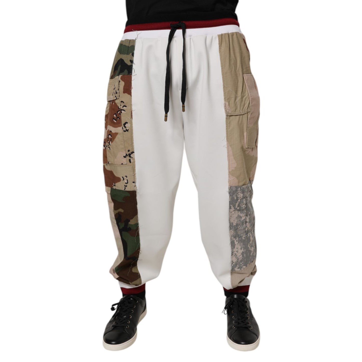 Dolce & Gabbana White Camouflage Patchwork Sweatpants Pants Dolce & Gabbana
