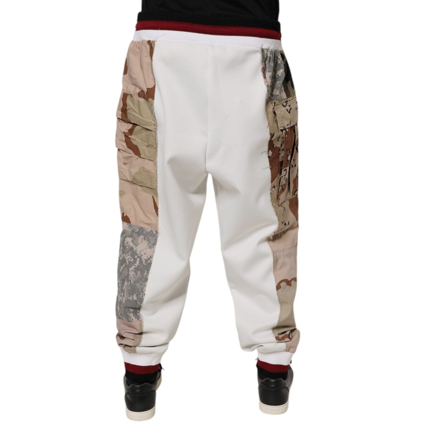 Dolce & Gabbana White Camouflage Patchwork Sweatpants Pants Dolce & Gabbana