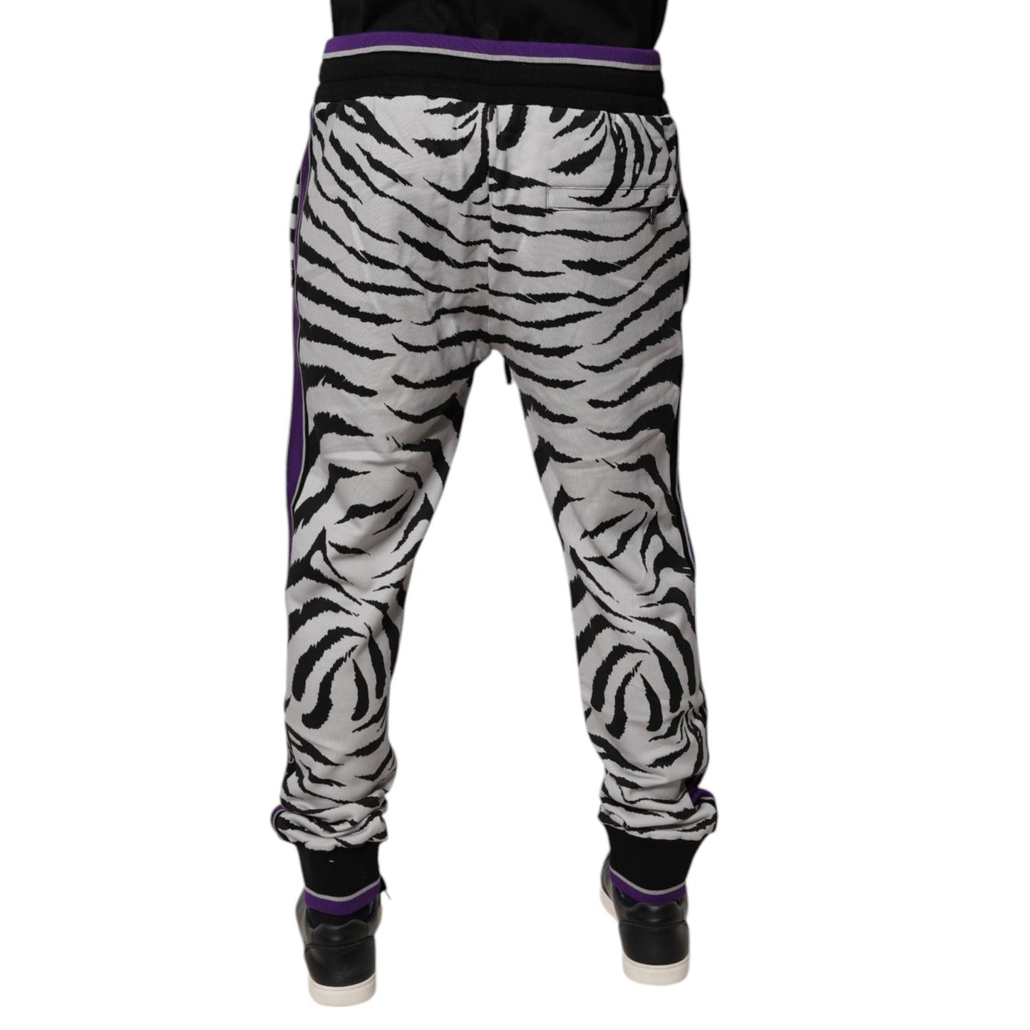 Dolce & Gabbana Black White Zebra Men Jogger Sweatpants Pants Dolce & Gabbana