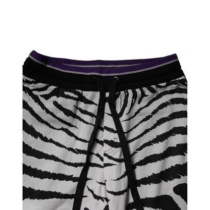 Dolce & Gabbana Black White Zebra Men Jogger Sweatpants Pants Dolce & Gabbana