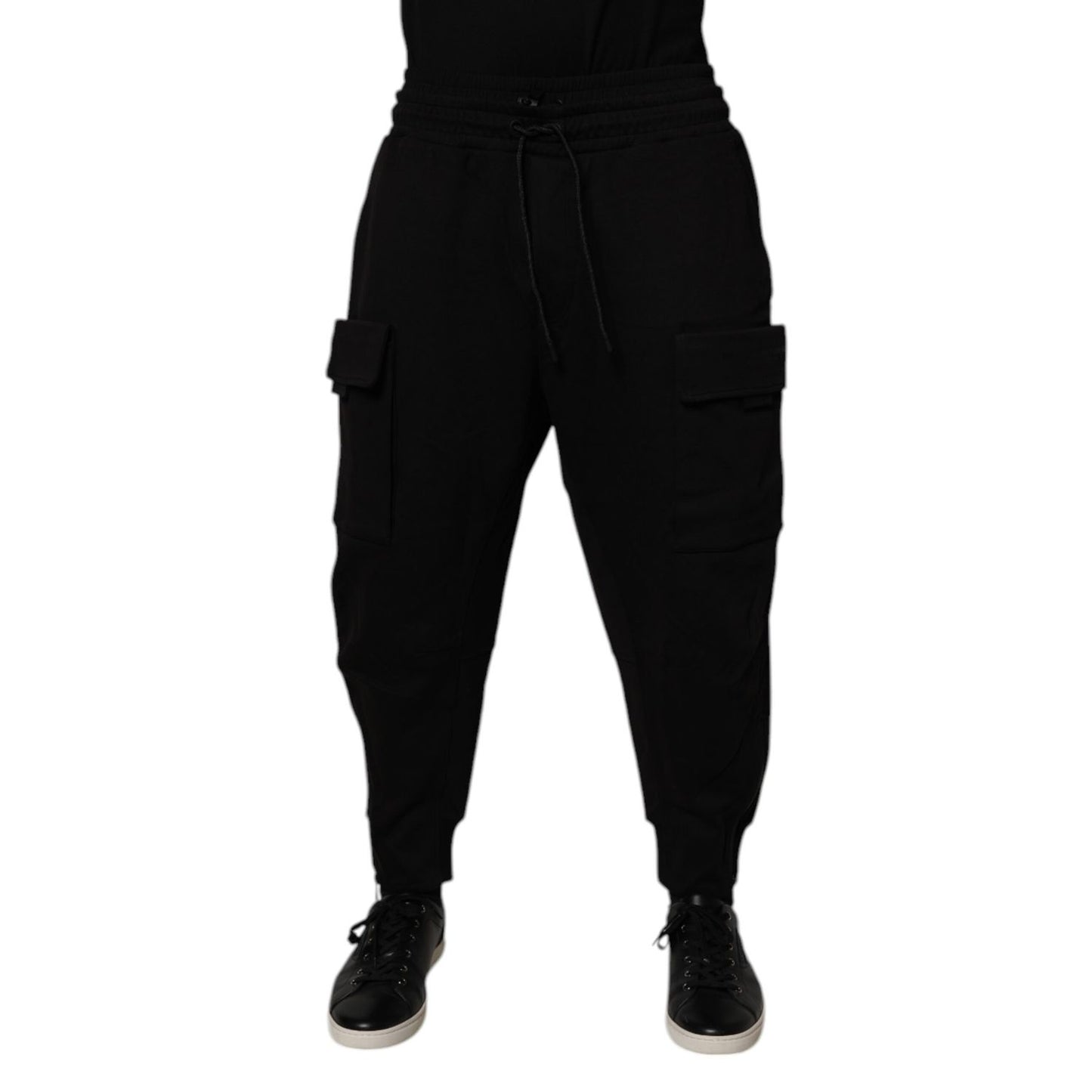 Dolce & Gabbana Black Cotton Men Cargo Jogger Sweatpants Pants Dolce & Gabbana