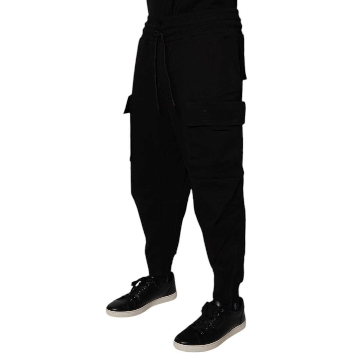 Dolce & Gabbana Black Cotton Men Cargo Jogger Sweatpants Pants Dolce & Gabbana