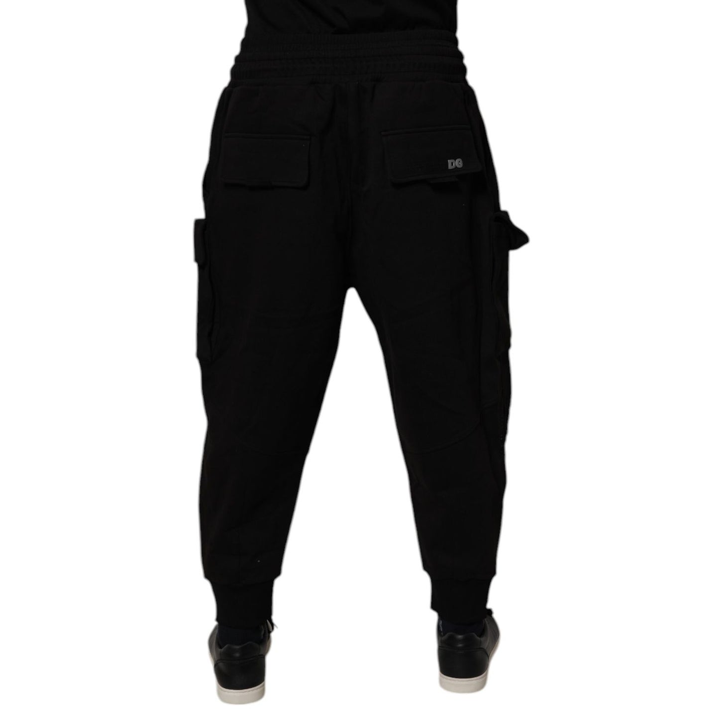 Dolce & Gabbana Black Cotton Men Cargo Jogger Sweatpants Pants Dolce & Gabbana