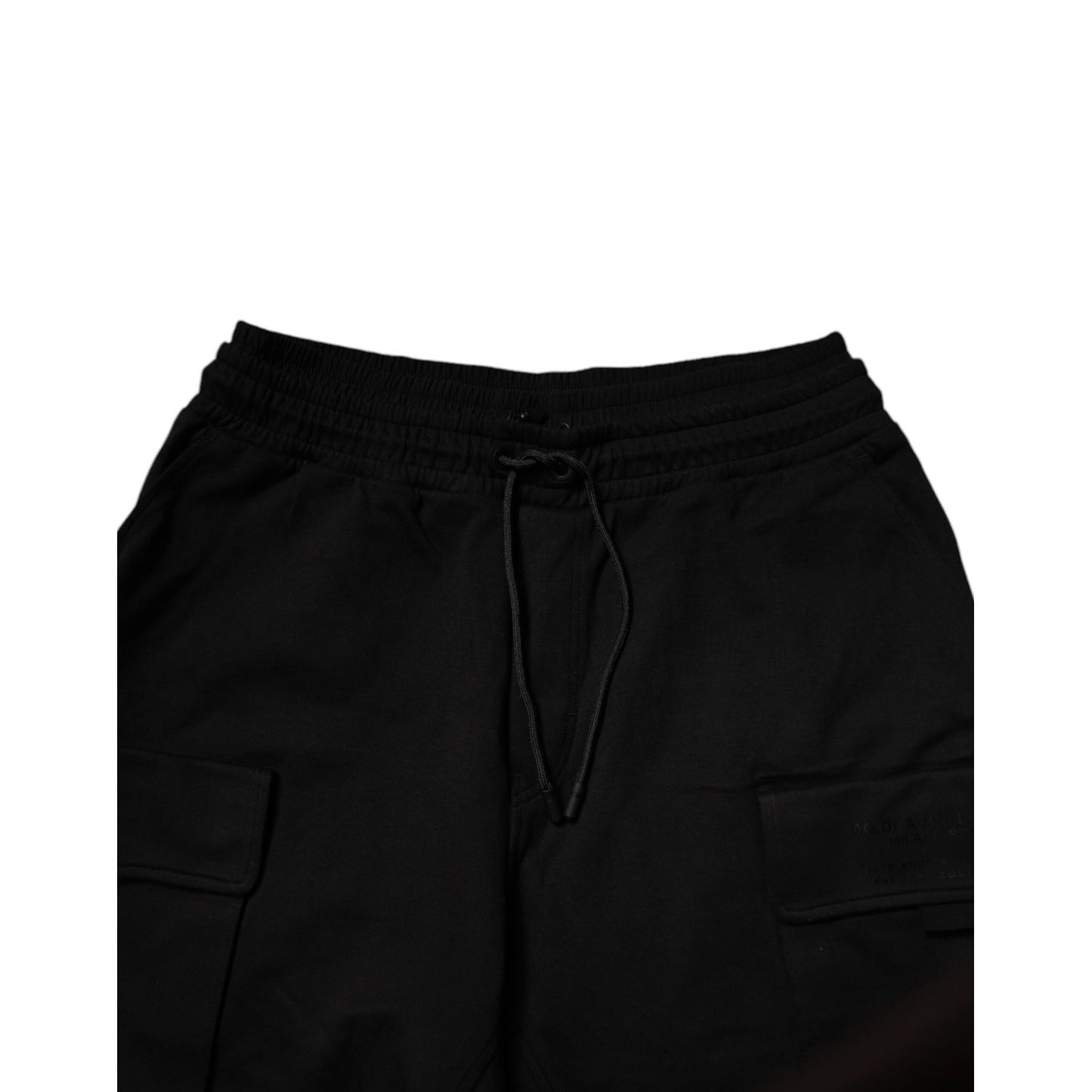 Dolce & Gabbana Black Cotton Men Cargo Jogger Sweatpants Pants Dolce & Gabbana