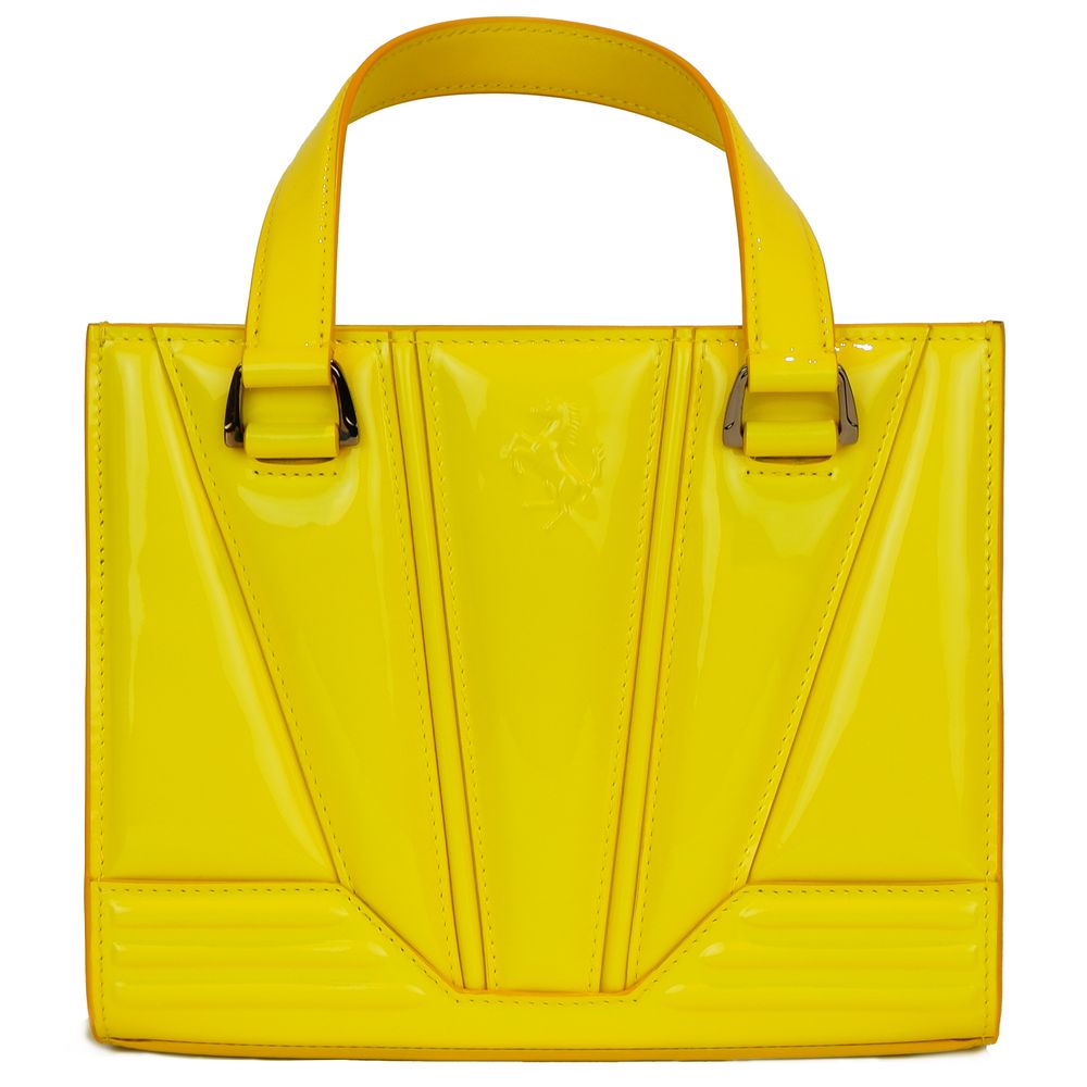 Ferrari Yellow Leather Handbag
