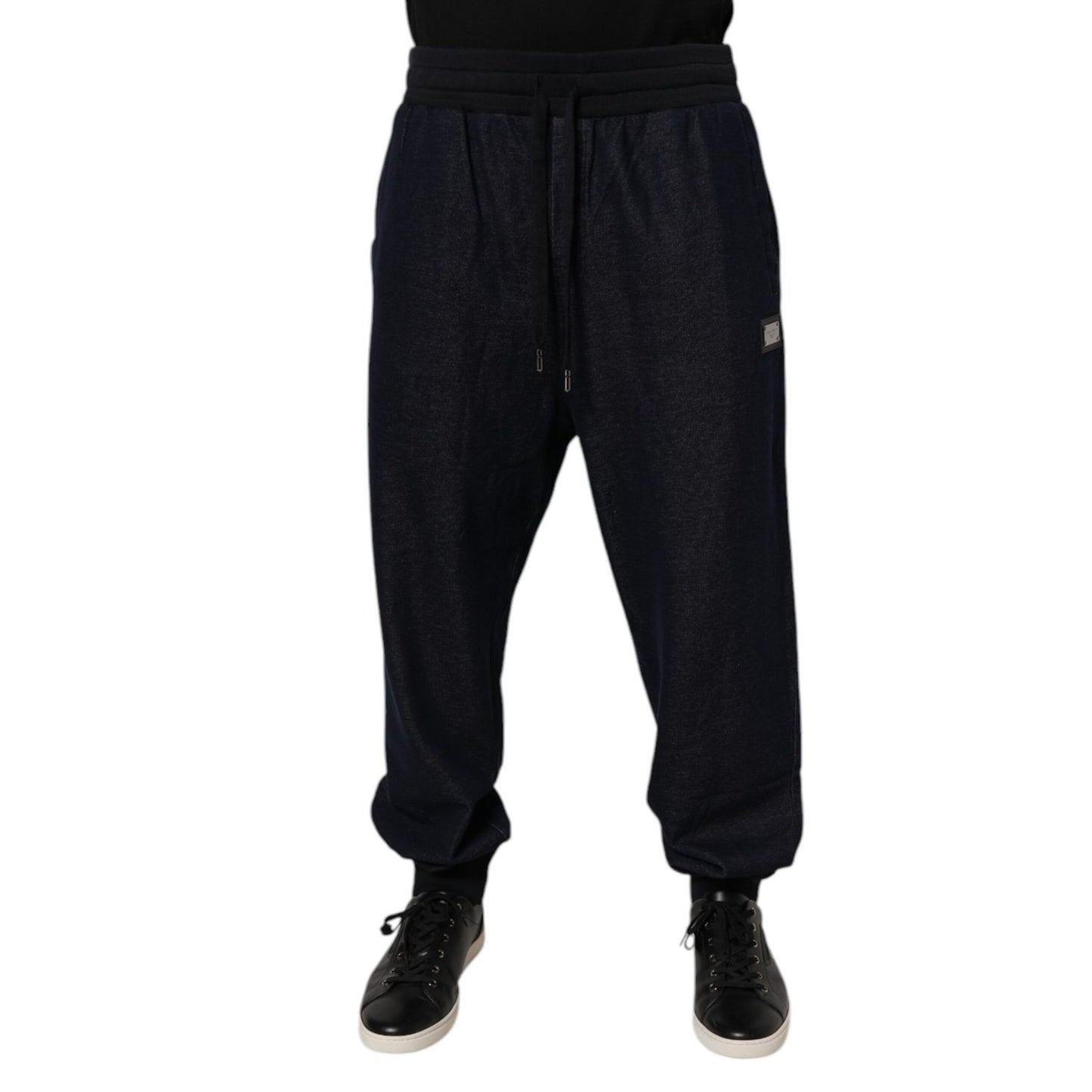 Dolce & Gabbana Black Jacquard Cotton Jogger Sweatpants Pants Dolce & Gabbana