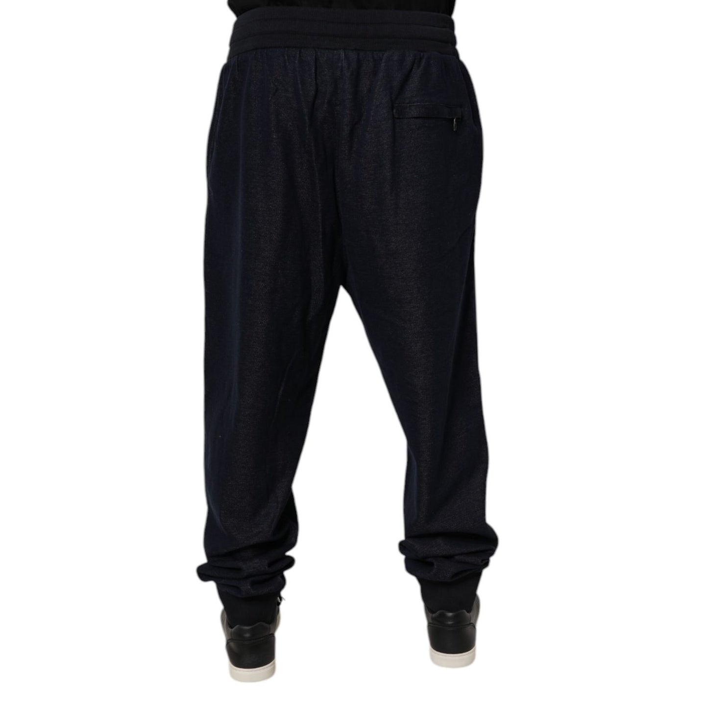 Dolce & Gabbana Black Jacquard Cotton Jogger Sweatpants Pants Dolce & Gabbana