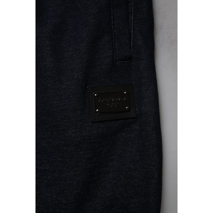 Dolce & Gabbana Black Jacquard Cotton Jogger Sweatpants Pants Dolce & Gabbana