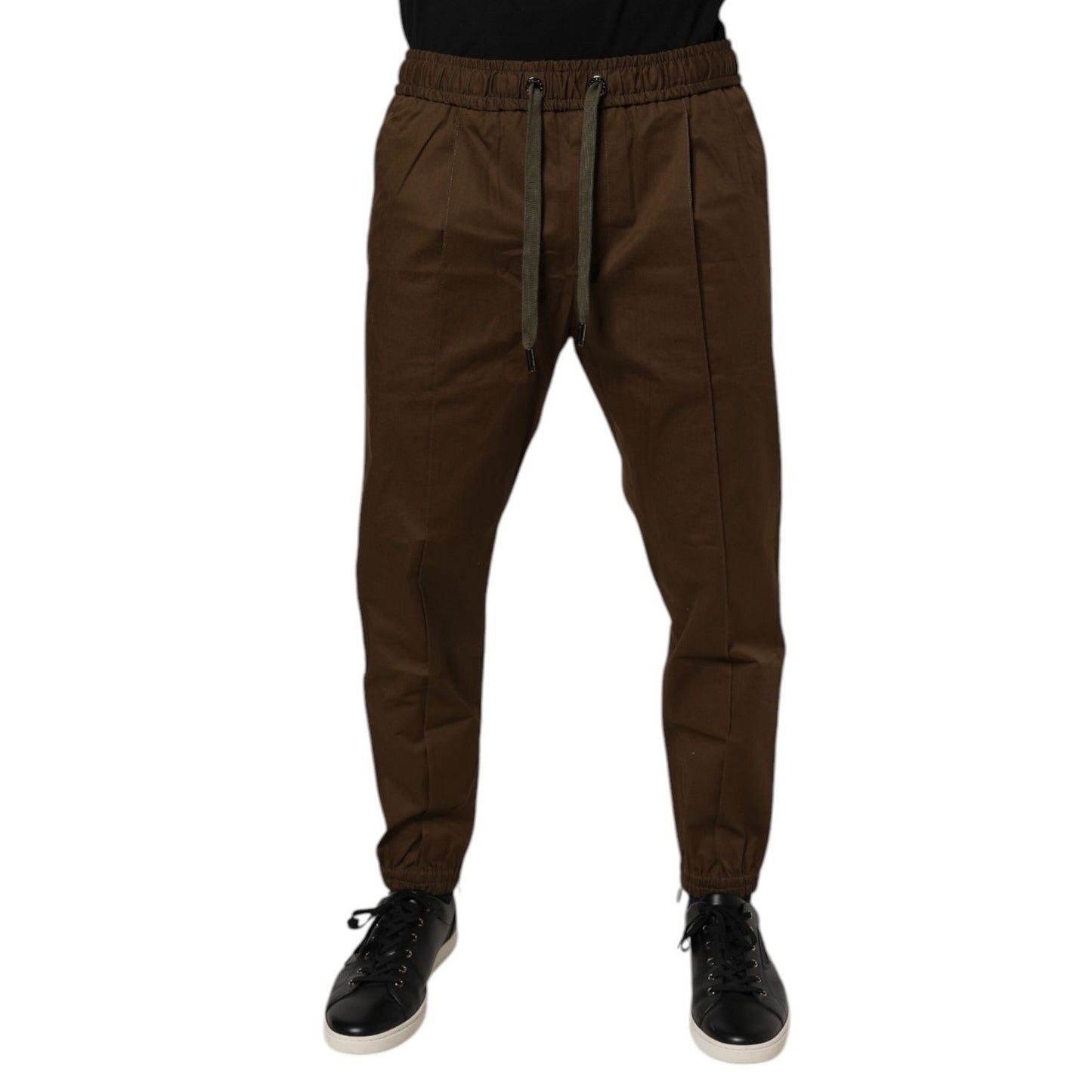 Dolce & Gabbana Brown Cotton Stretch Jogger Sweatpants Pants Dolce & Gabbana