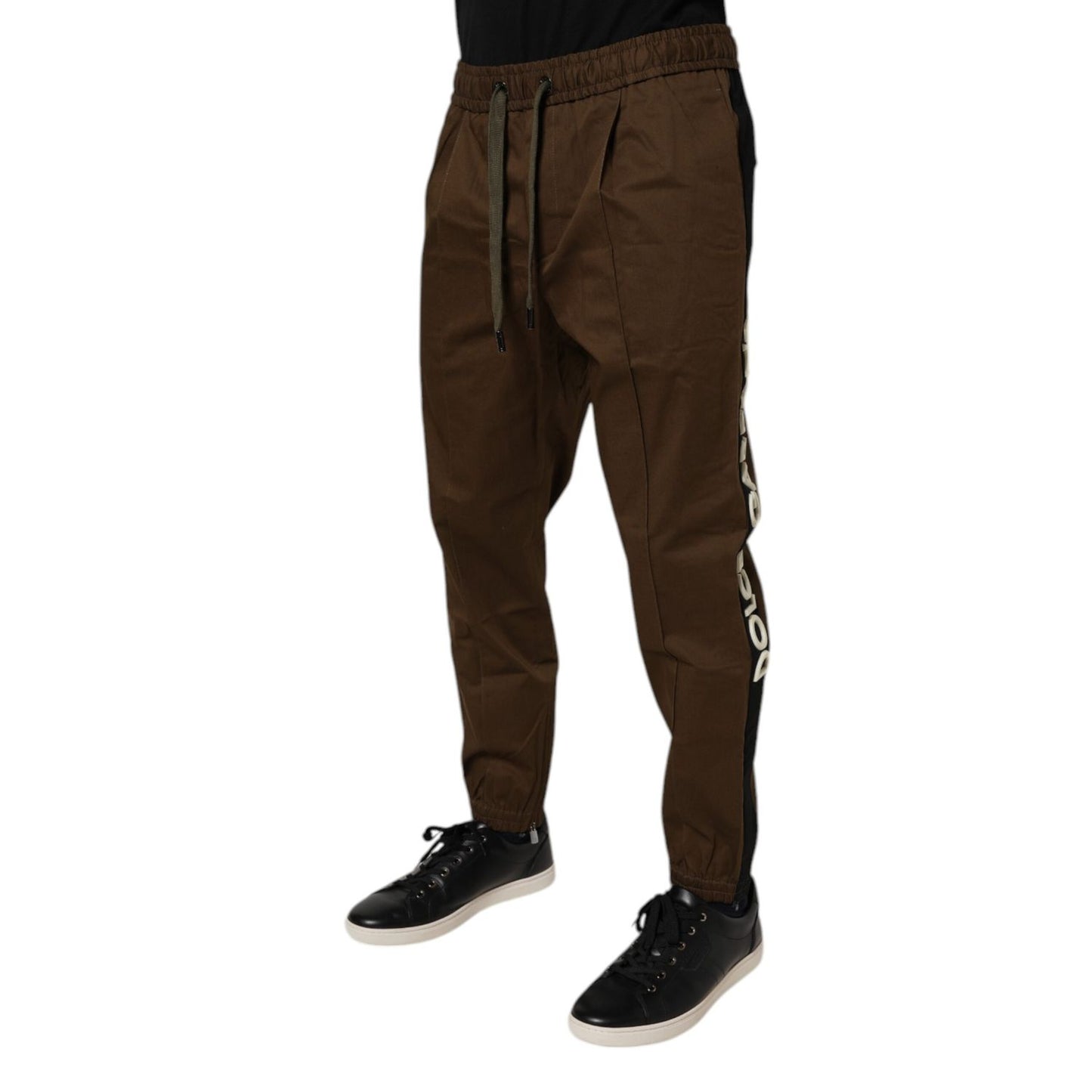 Dolce & Gabbana Brown Cotton Stretch Jogger Sweatpants Pants Dolce & Gabbana