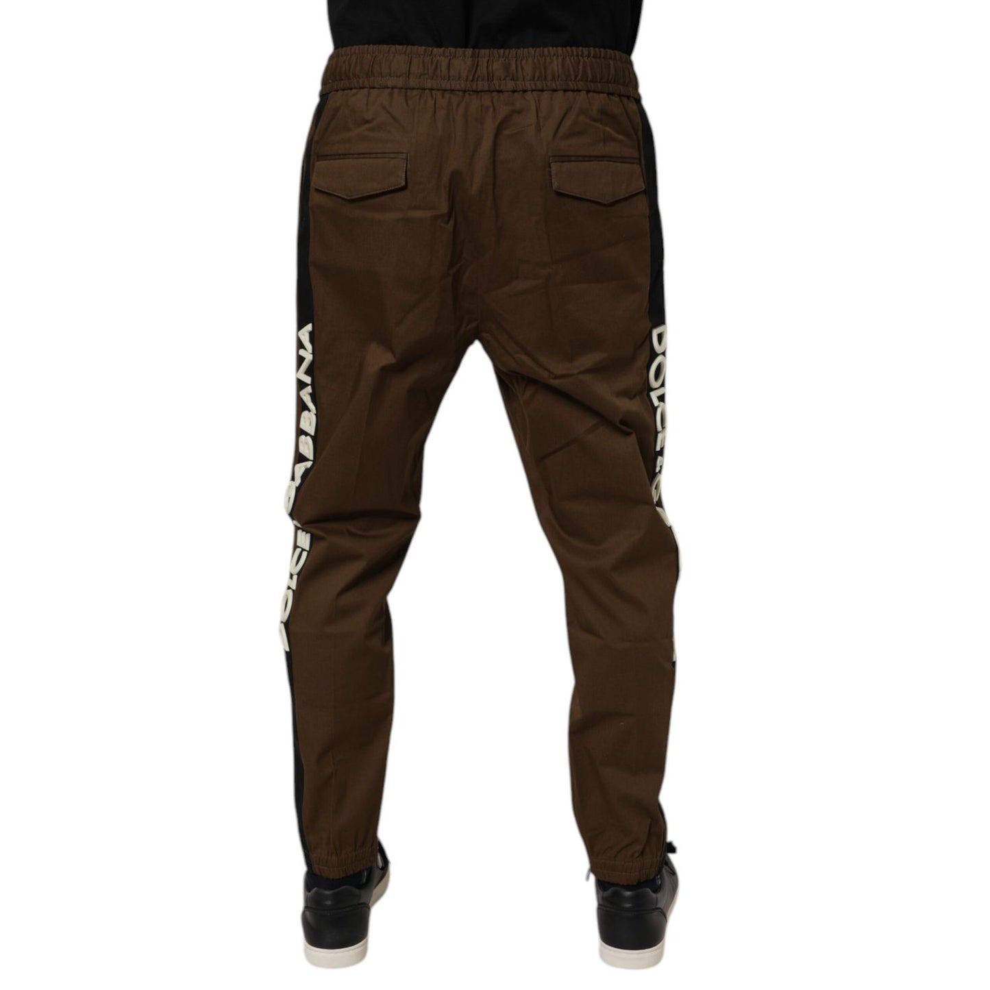 Dolce & Gabbana Brown Cotton Stretch Jogger Sweatpants Pants Dolce & Gabbana