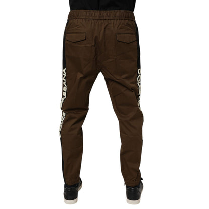 Dolce & Gabbana Brown Cotton Stretch Jogger Sweatpants Pants Dolce & Gabbana