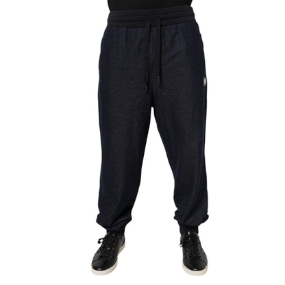 Dolce & Gabbana Black Jacquard Jogger Men Sweatpants Pants Dolce & Gabbana