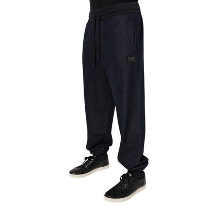 Dolce & Gabbana Black Jacquard Jogger Men Sweatpants Pants Dolce & Gabbana