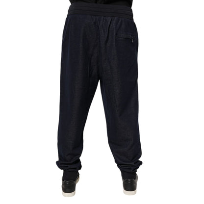 Dolce & Gabbana Black Jacquard Jogger Men Sweatpants Pants Dolce & Gabbana