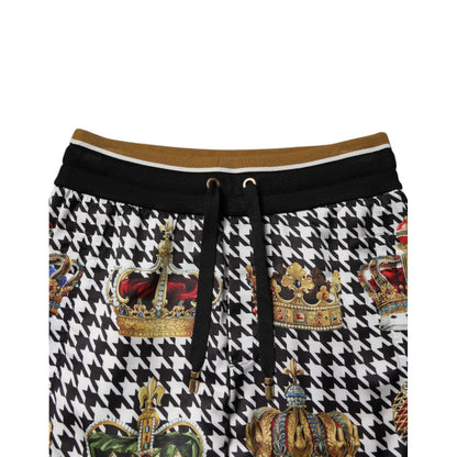 Dolce & Gabbana Multicolor Houndstooth Crown Men Sweatpants Pants Dolce & Gabbana