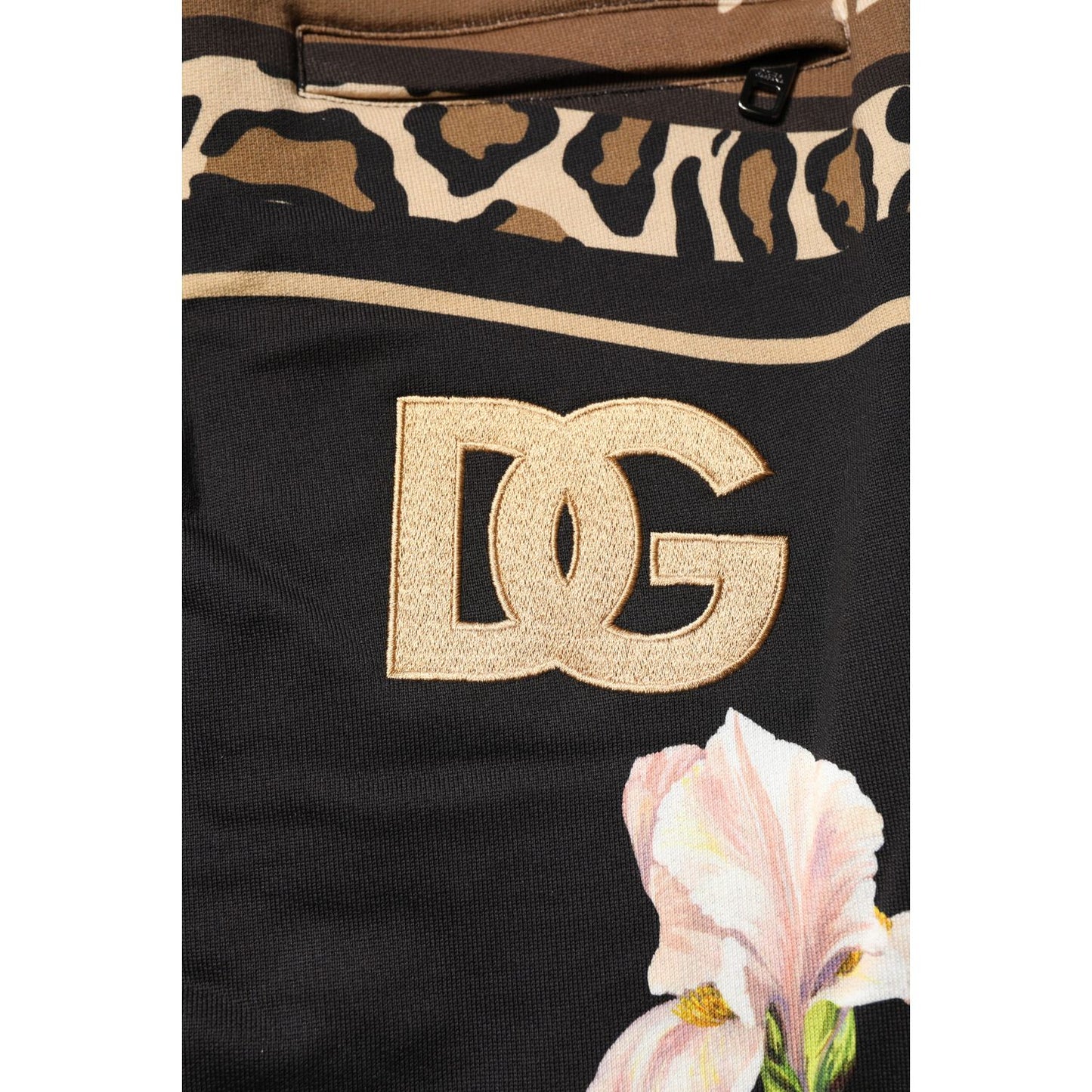 Dolce & Gabbana Black Floral Cotton Jogger Sweatpants Pants Dolce & Gabbana