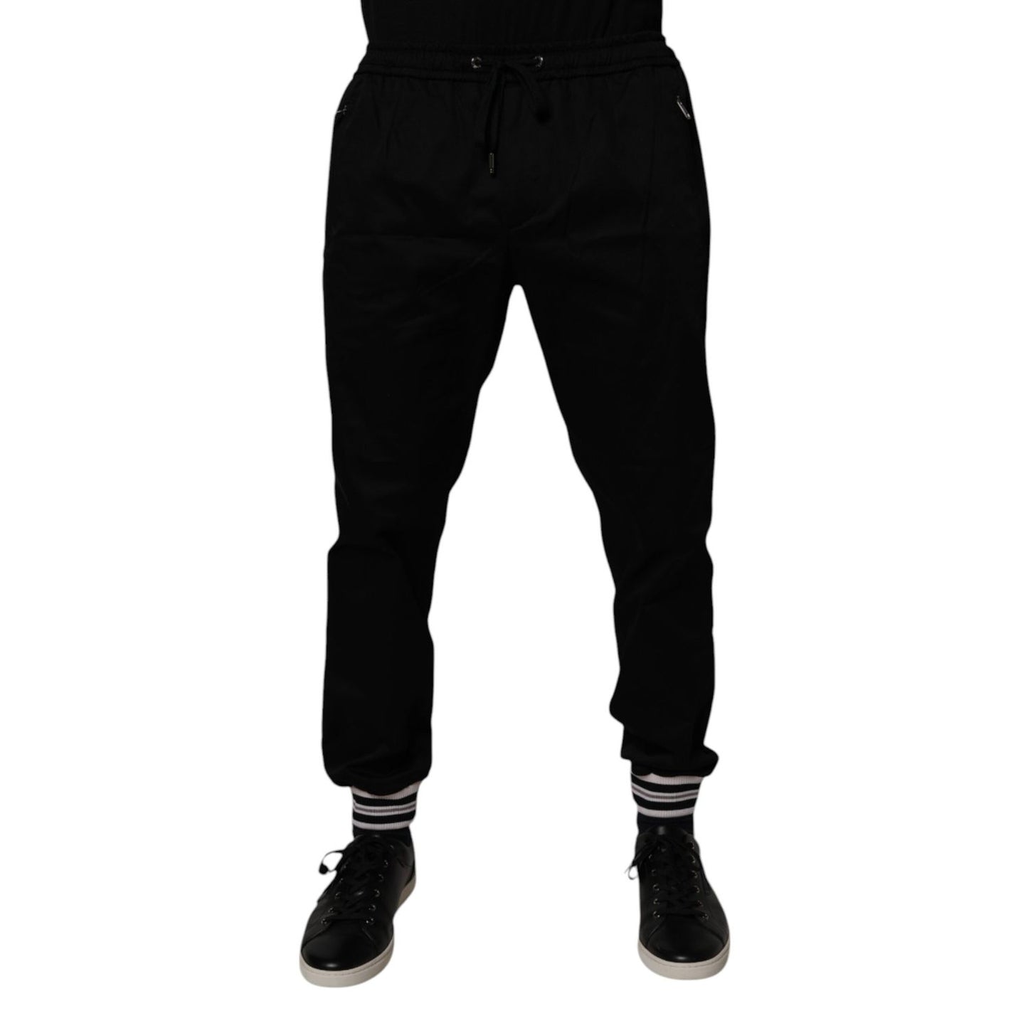 Dolce & Gabbana Black Cotton Stretch Jogger Sweatpants Pants Dolce & Gabbana