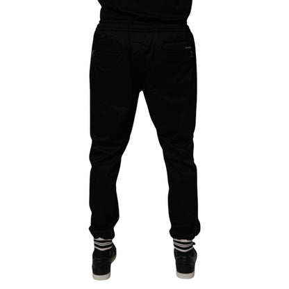 Dolce & Gabbana Black Cotton Stretch Jogger Sweatpants Pants Dolce & Gabbana