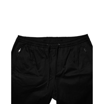Dolce & Gabbana Black Cotton Stretch Jogger Sweatpants Pants Dolce & Gabbana