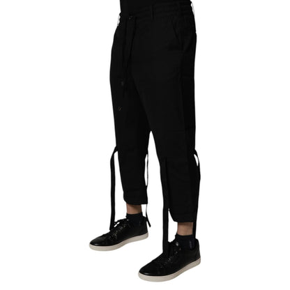 Dolce & Gabbana Black Polyester Men Cropped Pants Dolce & Gabbana