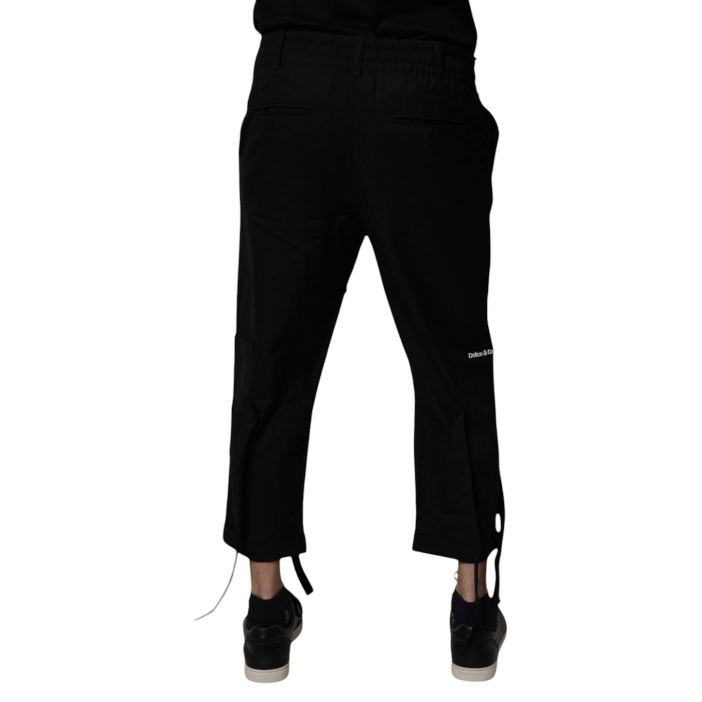 Dolce & Gabbana Black Polyester Men Cropped Pants Dolce & Gabbana