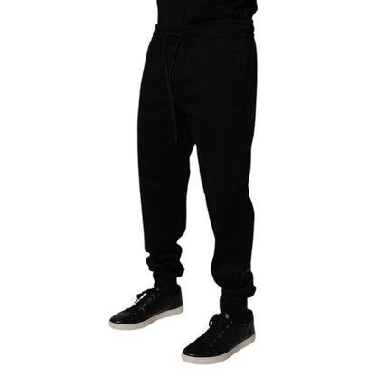 Dolce & Gabbana Black Cotton Blend Jogger Sweatpants Pants Dolce & Gabbana