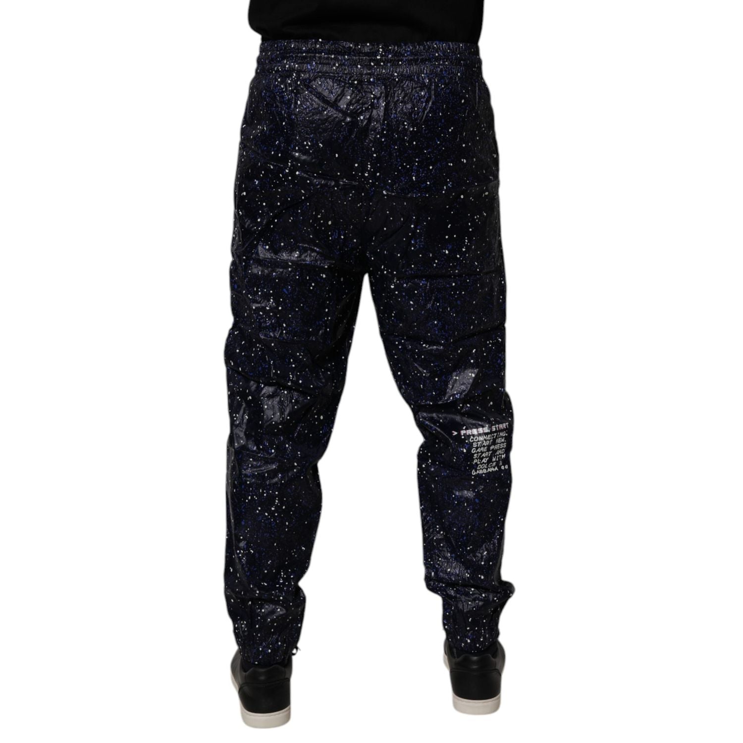 Dolce & Gabbana Dark Blue DG Game Print Cotton Jogger Pants