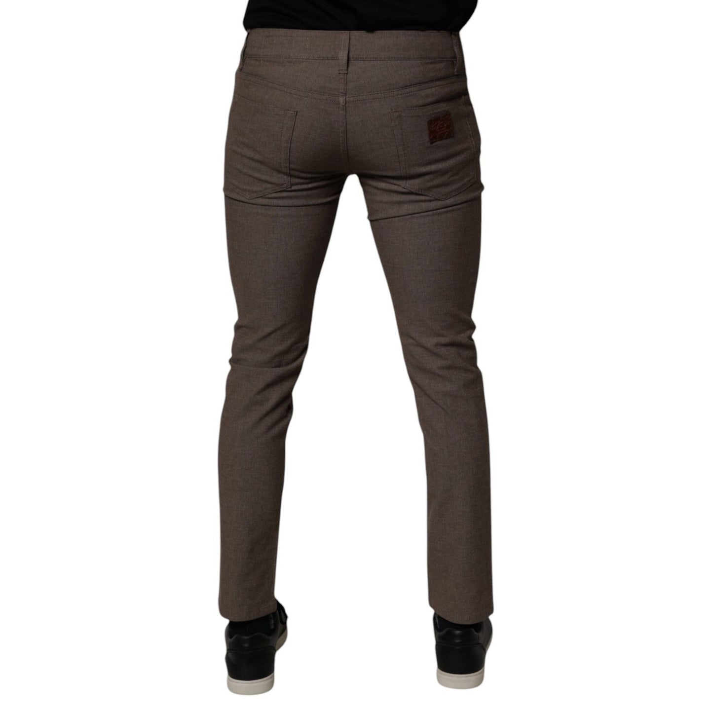 Dolce & Gabbana Brown Cotton Stretch Chino Pants Dolce & Gabbana
