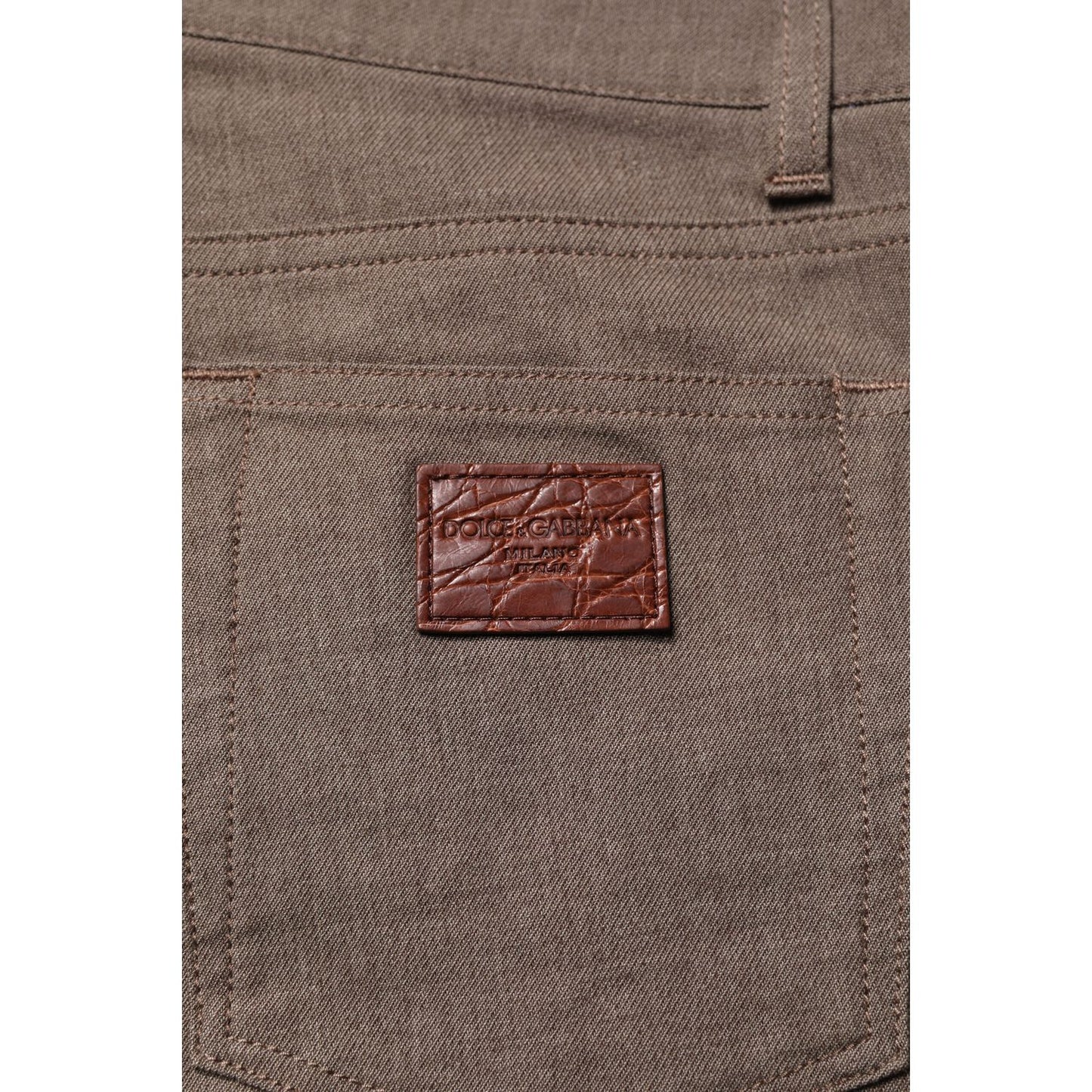 Dolce & Gabbana Brown Cotton Stretch Chino Pants Dolce & Gabbana