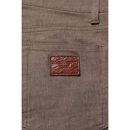 Dolce & Gabbana Brown Cotton Stretch Chino Pants Dolce & Gabbana