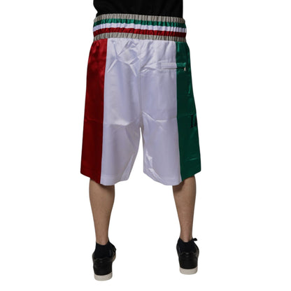 Dolce & Gabbana Multicolor Italia Polyester Bermuda Shorts Dolce & Gabbana