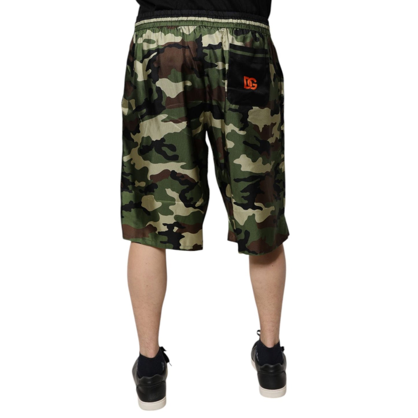 Dolce & Gabbana Multicolor Camouflage Silk Mid Waist Bermuda Shorts Dolce & Gabbana