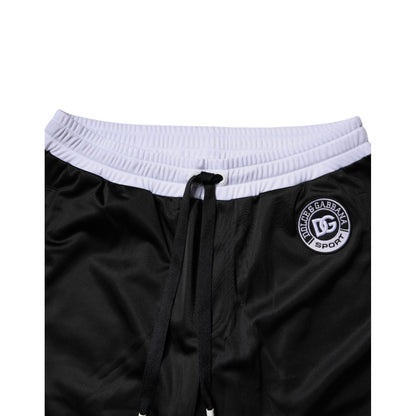 Dolce & Gabbana Black White Men Bermuda Sweatshorts Shorts Dolce & Gabbana