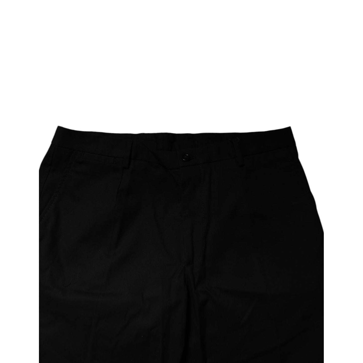 Dolce & Gabbana Black Cotton Stretch Mid Waist Bermuda Shorts Dolce & Gabbana