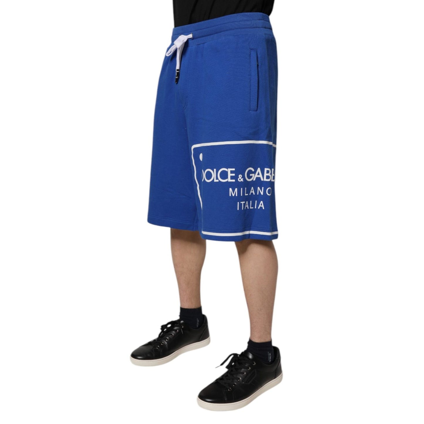 Dolce & Gabbana Blue Logo Cotton Bermuda Sweatshorts Shorts Dolce & Gabbana