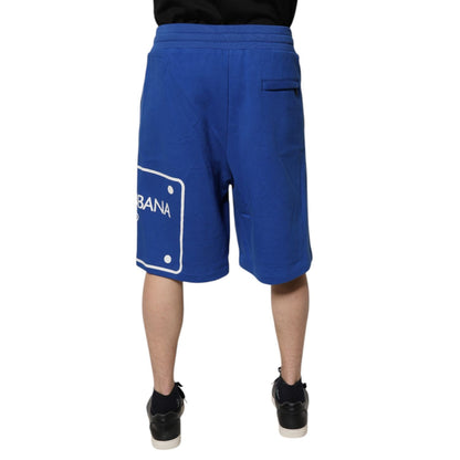Dolce & Gabbana Blue Logo Cotton Bermuda Sweatshorts Shorts Dolce & Gabbana